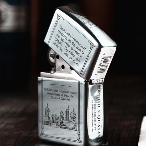 Bật Lửa Zippo Bạc Nguyên Khối Cao Cấp Khắc Camel Bản Vỏ Dầy Armor