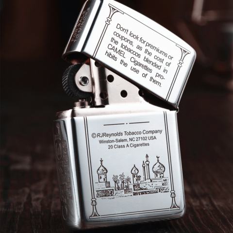 Bật Lửa Zippo Bạc Nguyên Khối Cao Cấp Khắc Camel Bản Vỏ Dầy Armor