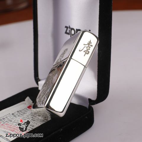 Bật Lửa Zippo Bạc Nguyên Khối Cao Cấp Khắc Chúa Sơn Lâm Vỏ Dầy Bản Armor
