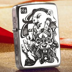 Bật Lửa Zippo Bạc Nguyên Khối Cao Cấp Khắc Hình Đức Phật Và Ác Quỷ Bản 1941 - Mã SP: ZPC2861