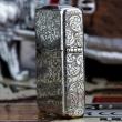 Bật Lửa Zippo Bạc Nguyên Khối Cao Cấp Khắc Hoa Văn Arabesque Và Logo Zippo Vỏ Dầy Bản Armor