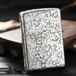 Bật lửa Zippo Bạc nguyên khối cao cấp khắc Hoa Văn Hình Nổi Bản Tiêu Chuẩn.