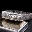 Bật Lửa Zippo Bạc Nguyên Khối Cao Cấp Khắc Hoa Văn Tình Yêu Hoa Elf Bản Mỏng