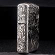 Bật Lửa Zippo Bạc Nguyên Khối Cao Cấp Khắc Hoa Văn Tình Yêu Hoa Elf Bản Mỏng