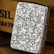 Bật Lửa Zippo Bạc Nguyên Khối Cao Cấp Khắc Hoa Văn Xung Quanh Thánh Giá Phiên Bản 1941