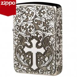Bật Lửa Zippo Bạc Nguyên Khối Cao Cấp Khắc Hoa Văn Xung Quanh Thánh Giá Phiên Bản 1941 - Mã SP: ZPC2938