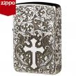 Bật Lửa Zippo Bạc Nguyên Khối Cao Cấp Khắc Hoa Văn Xung Quanh Thánh Giá Phiên Bản 1941