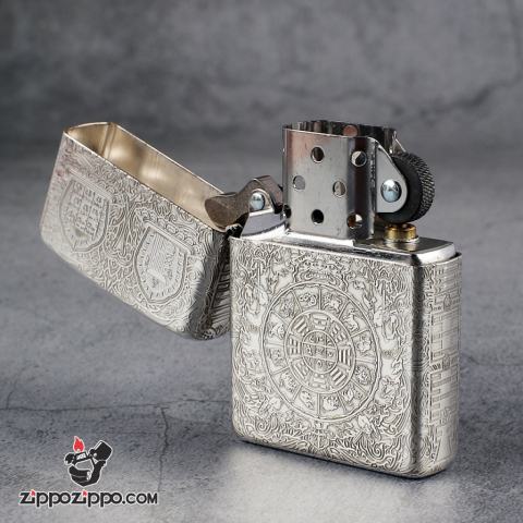 Bật Lửa Zippo Bạc Nguyên Khối Cao Cấp Khắc Kiếp Luân Hồi Bản Mỏng