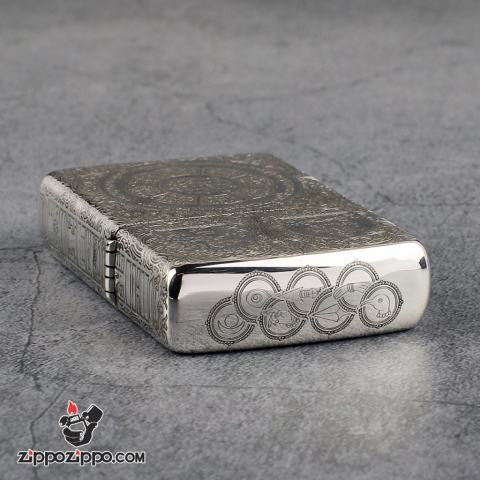 Bật Lửa Zippo Bạc Nguyên Khối Cao Cấp Khắc Kiếp Luân Hồi Vỏ Dầy Bản Armor