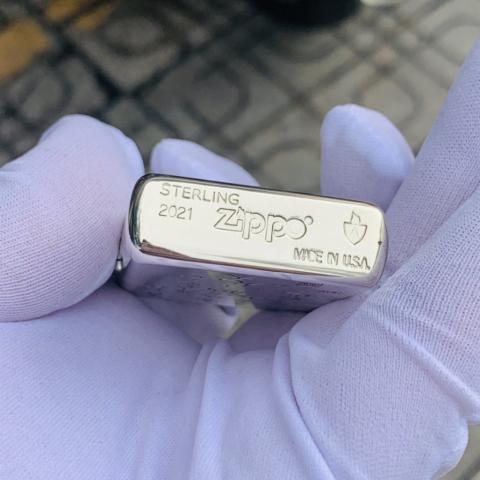 Bật Lửa Zippo Bạc Nguyên Khối Cao Cấp Khắc Mã Đáo Thành Công Bản Vỏ Mỏng
