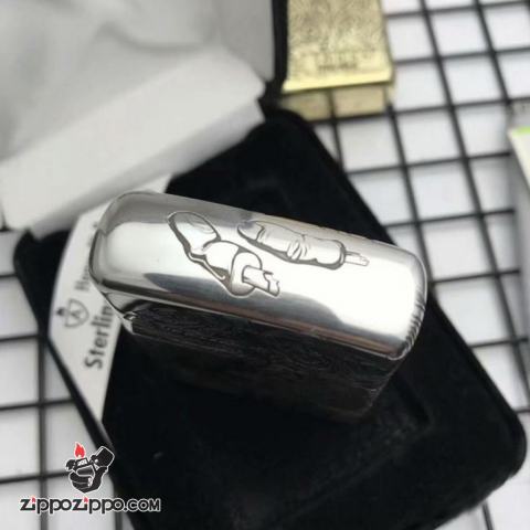 Bật Lửa Zippo Bạc Nguyên Khối Cao Cấp Khắc Thần Chết Armor