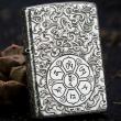 Bật Lửa Zippo Bạc Nguyên Khối Cao Cấp Khắc Lục Tự Đại Minh Chú Armor