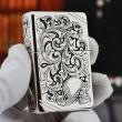 Bật Lửa Zippo Bạc Nguyên Khối Cao Cấp Khắc Thần Rừng Bản Chém Góc