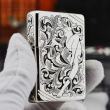 Bật Lửa Zippo Bạc Nguyên Khối Cao Cấp Khắc Thần Rừng Bản Chém Góc