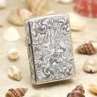 Bật Lửa Zippo Bạc Nguyên Khối Chạm Khắc Họa Tiết Rồng Nguyên Con