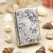 Bật Lửa Zippo Bạc Nguyên Khối Chạm Khắc Họa Tiết Rồng Nguyên Con