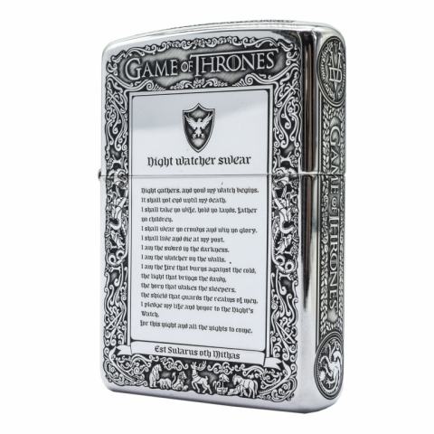 Bật lửa Zippo Bạc nguyên khối Game of Thrones New