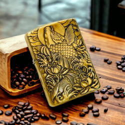 BẬT LỬA ZIPPO BẢN ĐỒNG DÀY KHẮC HÌNH 3D CÁ CHÉP PHIÊN BẢN 3 - Mã SP: ZPC4190 