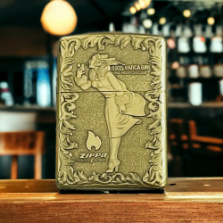 BẬT LỬA ZIPPO BẢN ĐỒNG DÀY KHẮC HÌNH 3D CÔ GÁI WINDY - Mã SP: ZPC4186