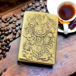 BẬT LỬA ZIPPO BẢN ĐỒNG DÀY KHẮC HÌNH 3D MÈO THẦN TÀI - Mã SP: ZPC4185