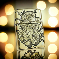 BẬT LỬA ZIPPO BẢN ĐỒNG TRƠN KHẮC 3D HÌNH CON RẮN SIÊU SẮC NÉT