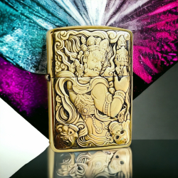 BẬT LỬA ZIPPO BẢN ĐỒNG TRƠN KHẮC HÌNH 3D BẤT ĐỘNG MINH VƯƠNG  SIÊU SẮC NÉT - Mã SP: ZPC4131-169