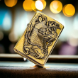 BẬT LỬA ZIPPO BẢN ĐỒNG TRƠN KHẮC HÌNH 3D  CÁ CHÉP ĐẦM SEN SIÊU SẮC NÉT