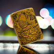 Bật Lửa Zippo Bản Đồng Trơn Khắc Hình 3d Cá Hoa Sen Siêu Nét Phiên Bản 2