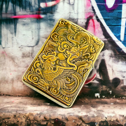 BẬT LỬA ZIPPO BẢN ĐỒNG TRƠN KHẮC HÌNH 3D RỒNG PHƯỢNG  PHIÊN BẢN 1 SIÊU NÉT - Mã SP: ZPC4151-169