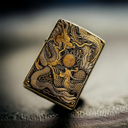 BẬT LỬA ZIPPO BẢN ĐỒNG TRƠN KHẮC HÌNH 3D RỒNG PHƯỢNG  PHIÊN BẢN 2 SIÊU NÉT 3D043 - Mã SP: ZPC4150-169