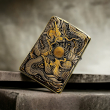 BẬT LỬA ZIPPO BẢN ĐỒNG TRƠN KHẮC HÌNH 3D RỒNG PHƯỢNG  PHIÊN BẢN 2 SIÊU NÉT 3D043