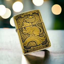 BẬT LỬA ZIPPO BẢN ĐỒNG TRƠN KHẮC HÌNH 3D TUỔI  CHUỘT SIÊU SẮC NÉT - Mã SP: ZPC4103-169