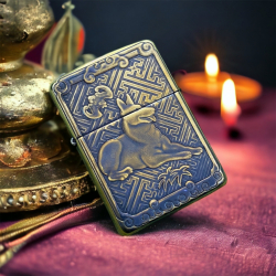 BẬT LỬA ZIPPO BẢN ĐỒNG TRƠN KHẮC HÌNH 3D TUỔI CON CHÓ  SIÊU SẮC NÉT - Mã SP: ZPC4117-169
