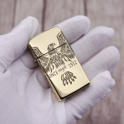Bật Lửa Zippo Chạm Khắc Hình Since Eagle Phiên Bản Hẹp Slim