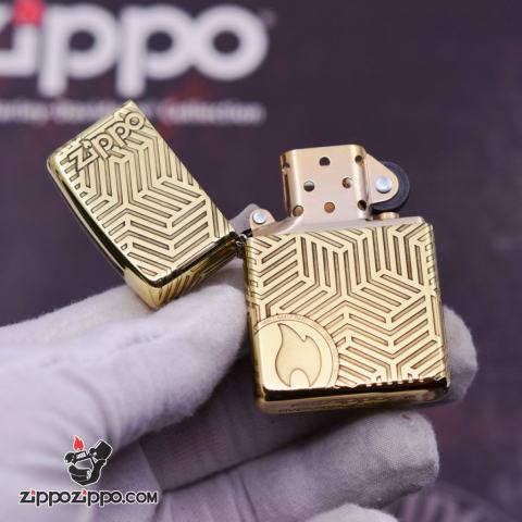 Bật Lửa Zippo Chạm Khắc Họa Tiết Ngọn Lửa Cổ Điển Bản Amor