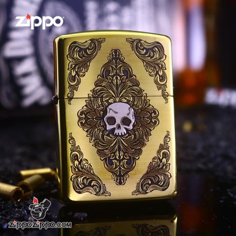 Bật Lửa Zippo Chạm Khắc Hoa Văn Và Hình SỌ