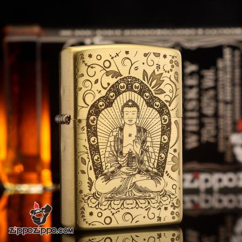 Bật lửa Zippo chất liệu đồng khắc Đức Phật Thích Ca Mâu Ni