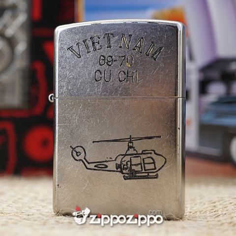 Bật lửa zippo chiến tranh việt nam đời sô (máy bay Củ Chi)