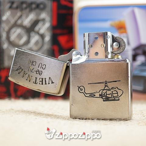 Bật lửa zippo chiến tranh việt nam đời sô (máy bay Củ Chi)