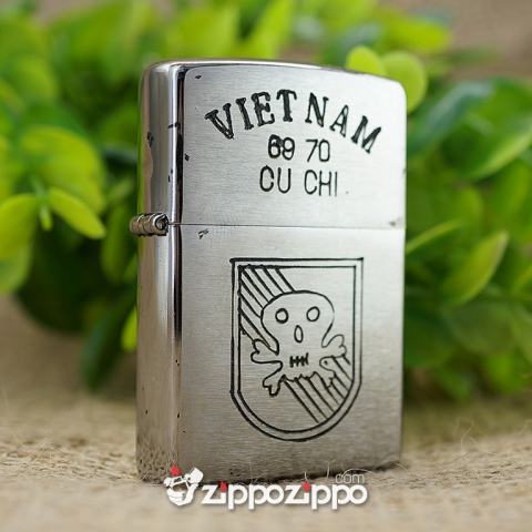 Bật lửa zippo chiến tranh việt nam đời số ( VIETNAM-CU CHI 69-70 )