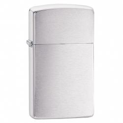 Bật Lửa Zippo Bản Nhỏ Mạ Chome Xước Vân Ngang - SKU 1600 – Zippo Slim Brushed Chrome - Mã SP: ZPC0102