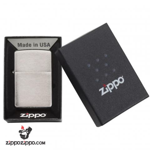 Bật Lửa Zippo Vỏ Dày Đồng Mạ Chrome Xước Ngang - SKU 162 – Zippo Armor Brushed Chrome