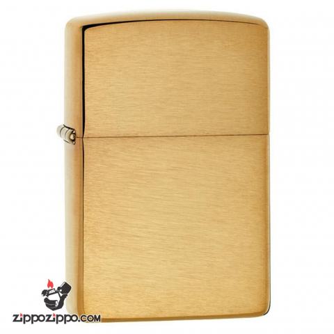Bật Lửa Zippo Vỏ Dày Đồng Vàng Vân Xước Ngang - SKU 168 – Zippo Armor Brushed Brass