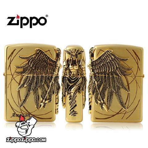Bật lửa Zippo chính hãng Amazons Angel Ares phiên bản vàng
