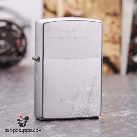 Bật lửa Zippo chính hãng bạc khắc la bàn