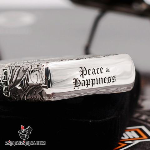 Bật lửa Zippo chính hãng bạc nguyên khối cao cấp khắc thiên thần bản armor