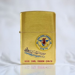 BẬT LỬA ZIPPO CHÍNH HÃNG BẢN ĐỒNG XƯỚC KHẮC TÀU CHIẾN U.S.S CARL VINSON CVN-70 - Mã SP: ZPC4062-204