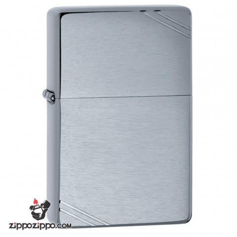 Bật Lửa Zippo 1937 Mạ Chrome Xước Ngang Chặt Góc - SKU 230 – Zippo Vintage Brushed Chrome