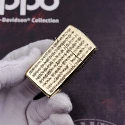 Bật Lửa Zippo Chính Hãng Chạm Khắc Khắc Nổi Tâm Kinh Phiên Bản Hẹp Slim - Mã SP: ZPC2966