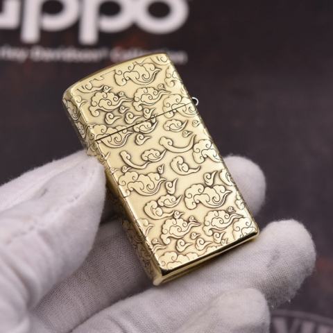 Bật Lửa Zippo Chính Hãng  Chạm Khắc Rồng Nhả Ngọc Phiên Bản Hẹp Slim